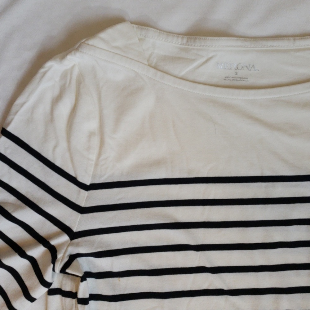 3/4 Sleeve striped boatneck tee - Picture 6 of 6